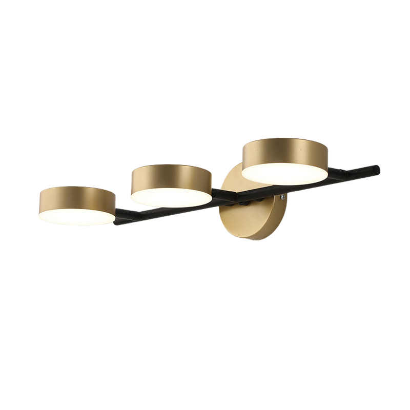 Moderne Dreiflammige Led-wandleuchte, 12 W, Goldfarben, Geeignet Für Badezimmerspiegel Und Schlafzimmer.