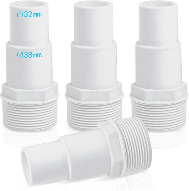 Ein Set Aus 4 Poolschlauchverschraubungen – 32/38 Mm Auf 1,5 Zoll Durchmesser – Pooladapter – Kompatibel Mit Spx1091z4
