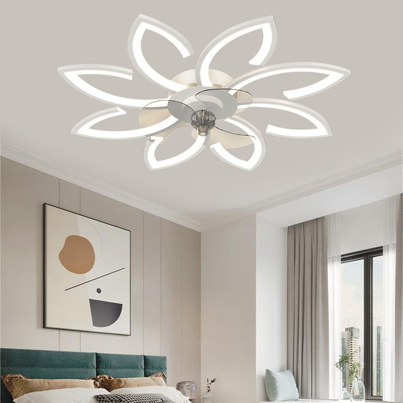 Deckenventilator Mit Integrierter Beleuchtung, Dreifarbige, Dimmbare Led-deckenleuchte, Fernbedienung Und App-steuerung, 6 Windgeschwindigkeiten, 90 Cm Höhe
