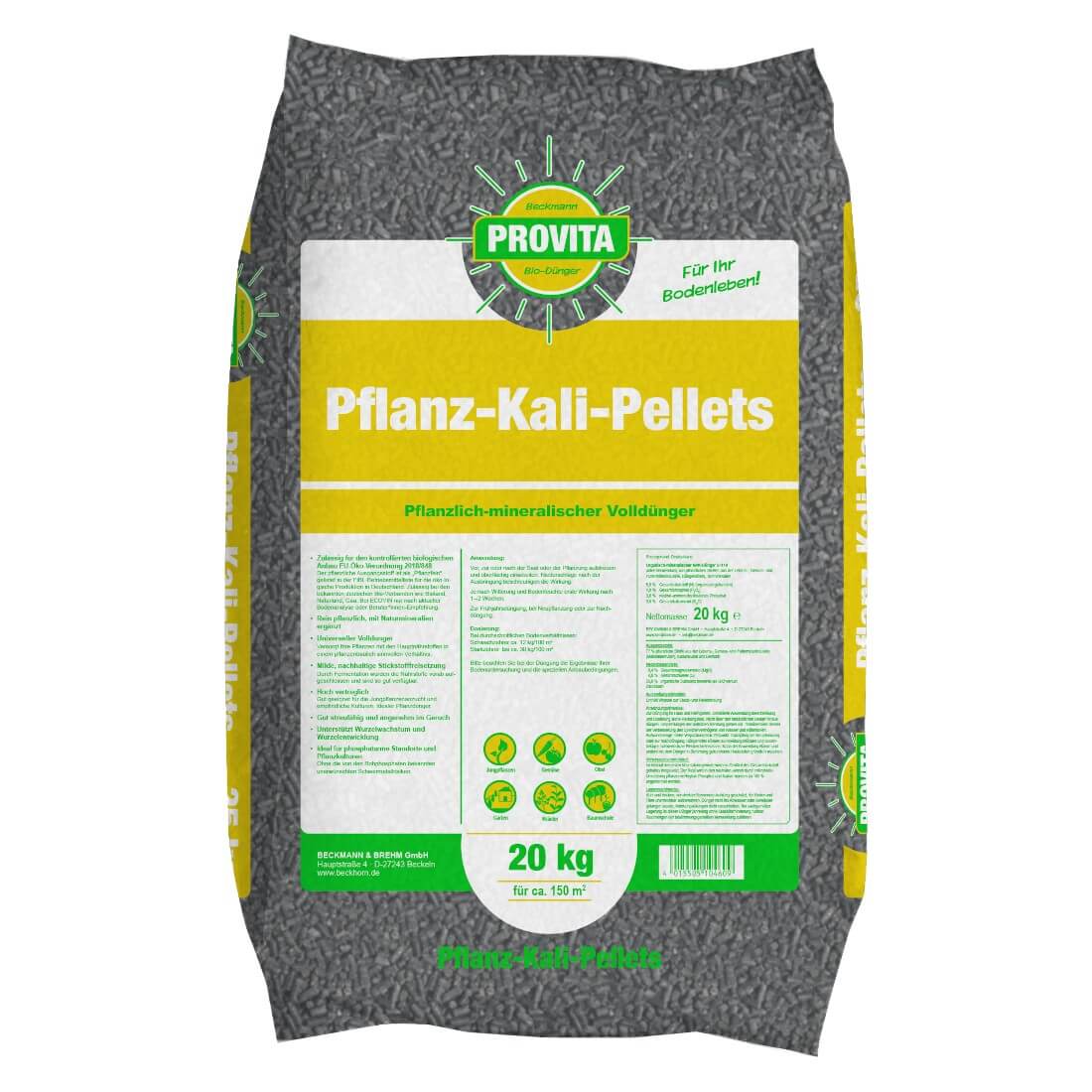 Beckmann Provita Pflanz-kali-pellets 20 Kg Universaldünger Volldünger