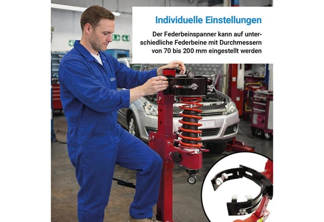 Bituxx Federbeinspanner 2.5t Federspanner Stoßdämpfer Domlager Fahrwerk Werkzeug Federbeinspanngerät Hydraulisch Kfz Auto Motorrad Rot