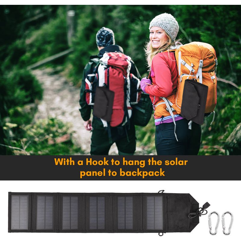 Tragbares, Wiederaufladbares Und Faltbares 10,5-w-solarpanel – Solarladegerät Für Camping, Wandern Und Reisen