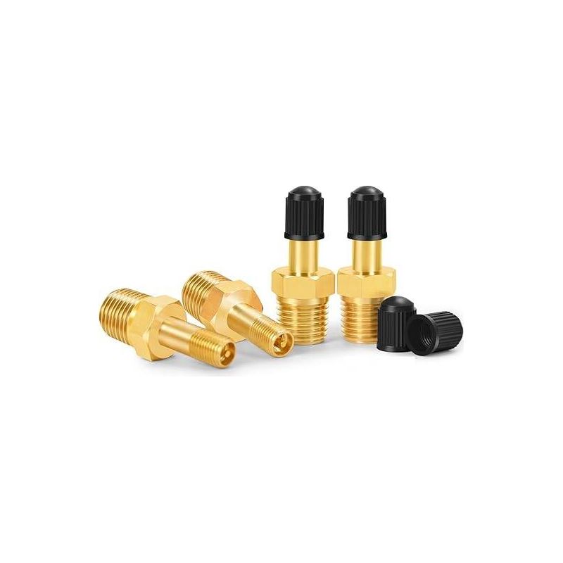 1/4" Npt Tankventil - 4 Stück - Korrosionsbeständiges Schrader-ventil Aus Messing Mit 1/4" Npt-außengewinde - Zur Verwendung Mit Druckluftbehältern (4 Stück)