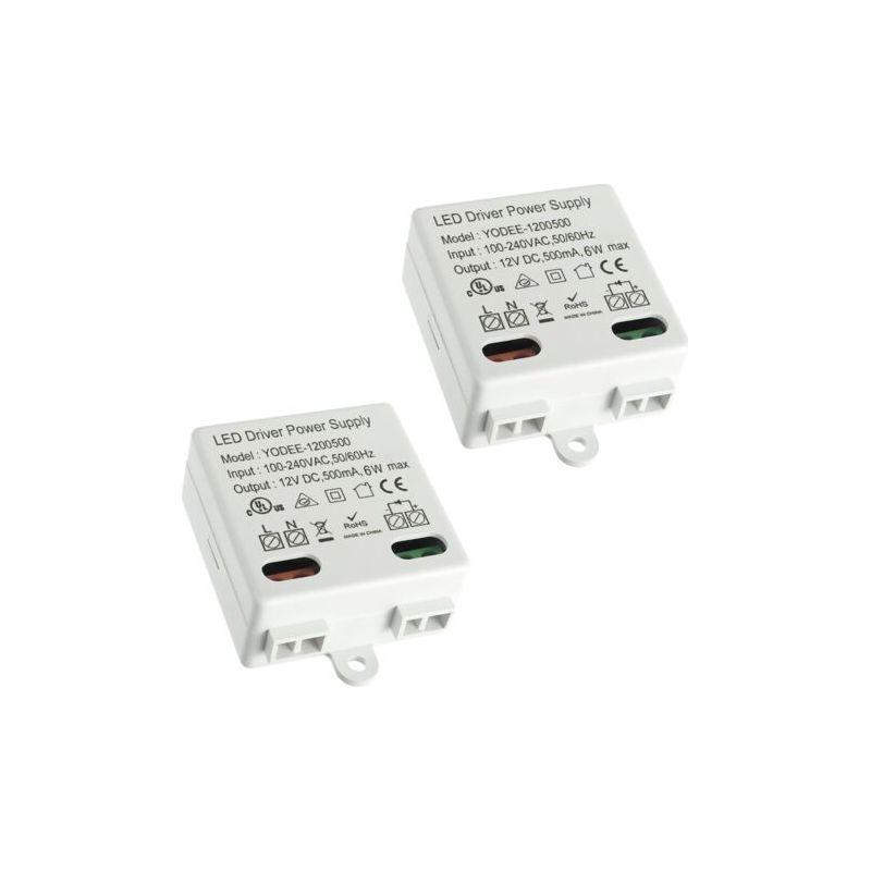 12v/dc 6w Mini-led-transformator Für 12v Niedervolt-led-lampen Oder Stromquellen, Klein Und Flach, Keine Mindestlastanforderungen (2er-pack)