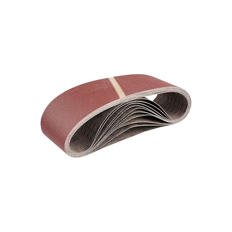 Schleifband 75 X 533 Mm (25 Stück), Gemischte Schleifbänder (5 Körnungen 40/60/80/120/180) Für Bandschleifer, Schleifband