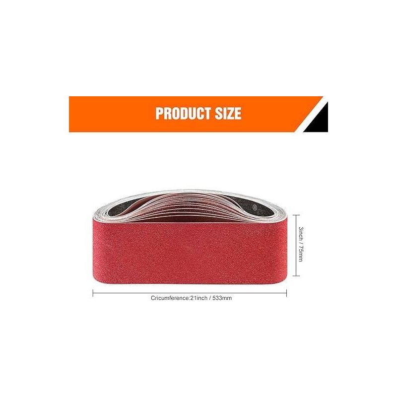Schleifband 75 X 533 Mm – 15er-packung – Verschiedene Körnungen 60/80/120/180/240 – Für Bandschleifer – Antihaftbeschichtung