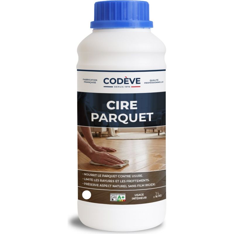 Parkettwachs - 1 L - Codeve Bois - Farblos - Zur Pflege Ihres Parketts, Ihrer Fußböden, Treppen Oder Anderer Holzböden.