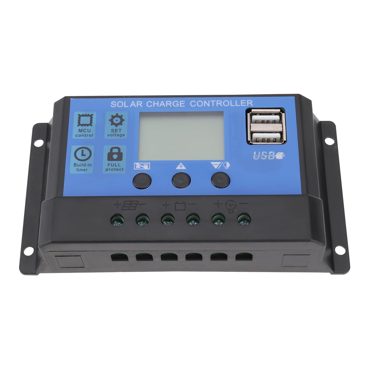 – 30-a-solarladeregler (12 V/24 V) – Zwei Usb-anschlüsse – Großes Lcd-display – Überlast- Und Kurzschlussschutz