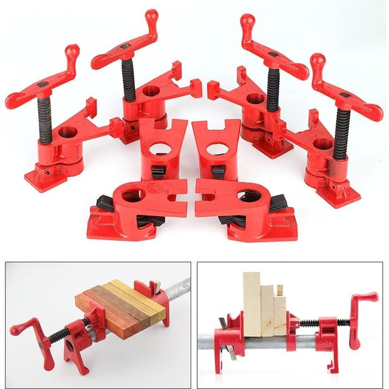 4-teilige 3/4"-rohrklemme, Schnellspann-holzklemme, Vertikale Handkurbel-holzbearbeitungsklemme