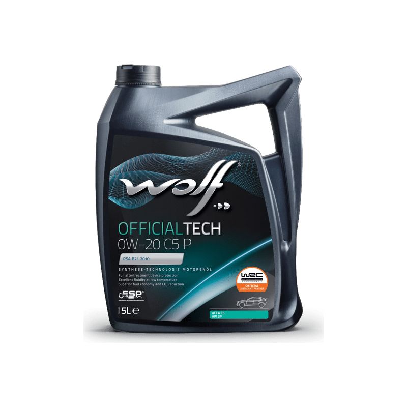 Wolf – 0w20 Motoröl 1052065 – Acea C5 – 5-liter-kanister – Reibungsarm Für Psa-motoren Und – Reduzierter Kraftstoffverbrauch