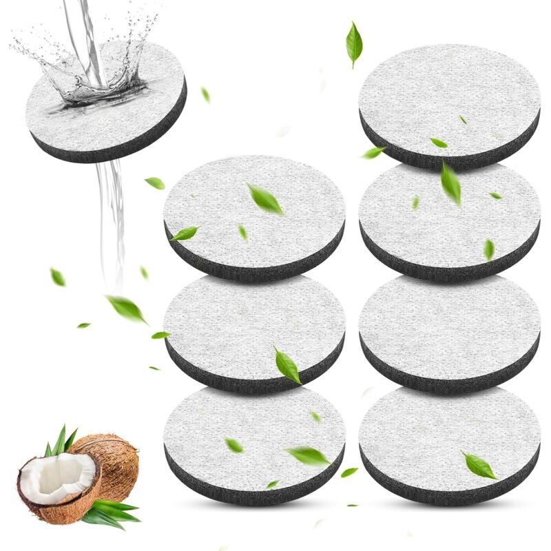 Bardusch 8er-pack Wiederbefüllbare Wasserfilterscheiben Für Flaschen, Kompatibel Mit Fill & Go, Mikrofilter Reduzieren Chlor, Mikropartikel Und Verunreinigungen, Wasserflaschenfilter