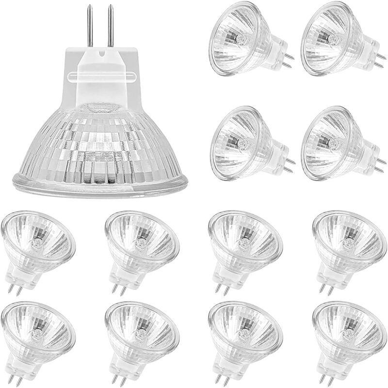 Mr11 12v 20w Gu4 Halogenlampen, Glasabdeckung, Geeignet Für Stehlampen, 2-polige Halogenlampen, 12 Stück
