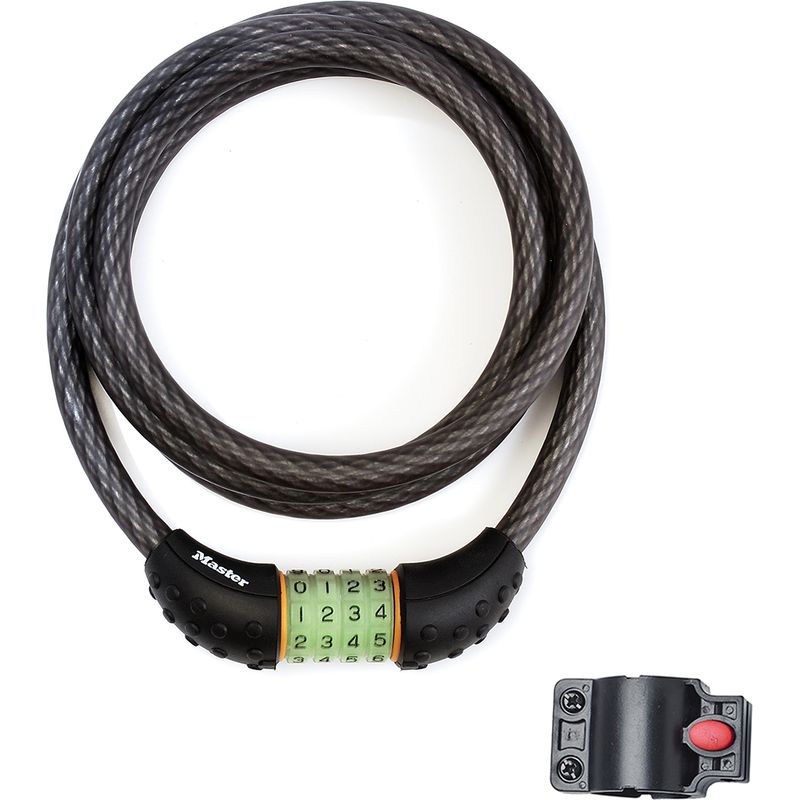 Master Lock Fahrradschlosskabel [1,8 M Kabel] [kombination] [outdoor] [fahrradhalterung] 8190eurdpro – Ideal Für Fahrräder, E-bikes, Skateboards, Kinderwagen, Rasenmäher Und Zubehör