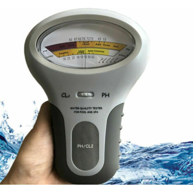2-in-1 Ph- Und Chlormessgerät – Poolwasser-qualitätsanalysator – Genaue Cl2-messung – Großes Display – Nicht Zum Eintauchen In Flüssigkeiten Geeignet