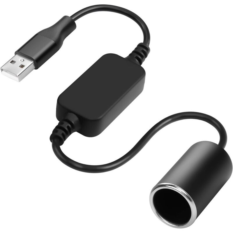 Usb-a-stecker Auf 12v 18w Zigarettenanzünderbuchsen-adapter Für Dashcams, Gps-geräte, Led-autolichtleisten Und 12v-elektronikgeräte