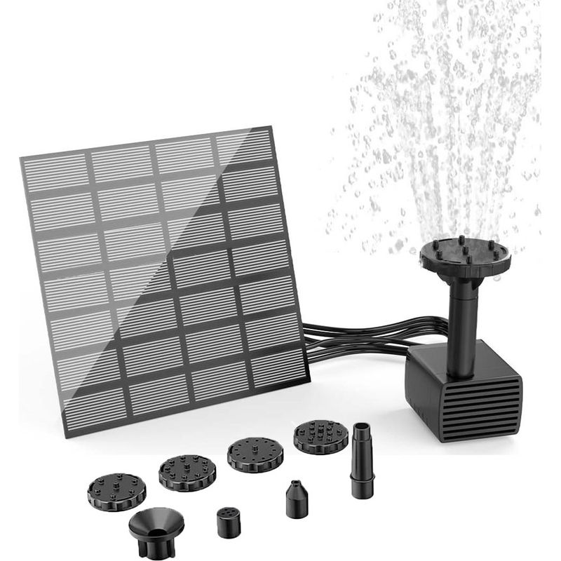 Solarbetriebene Wasserpumpe, Ideal Für Schwimmende Mikrobrunnen, Teiche, Kleine Gartenbecken Und Andere Bereiche. 1/4