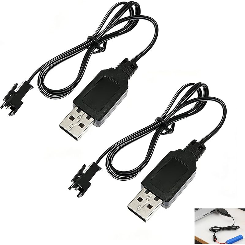 3,7-v-usb-ladekabel, 3,7-v-akkuladegerät Mit Sm-2p-stecker, 44,5 Cm, Geeignet Für Ferngesteuerte Autos, Drohnen, Boote Und Rc-spielzeug, Einfaches Laden Über Einen Standard-usb-anschluss