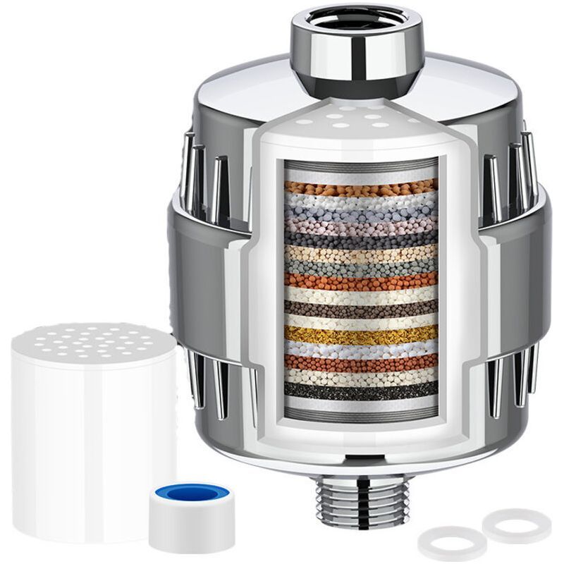 Universelles 20-stufiges Duschfilter-set + 1 Filter – Wasserreiniger Für Hartes Wasser – Entfernt Schwermetalle Und Sedimente