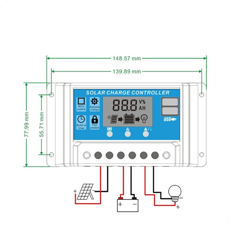 Automatischer Intelligenter 50-a-solarladeregler Für Photovoltaikanlagen – Heimintegration Und Energiemonitoring