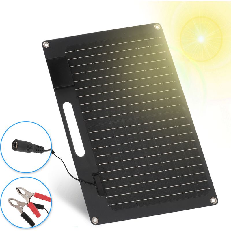 100-w-monokristallines Solarpanel Mit Dualem 12-v-/24-v-ausgang, Kfz-batterieladegerät Mit Regler Und 2 Usb-anschlüssen
