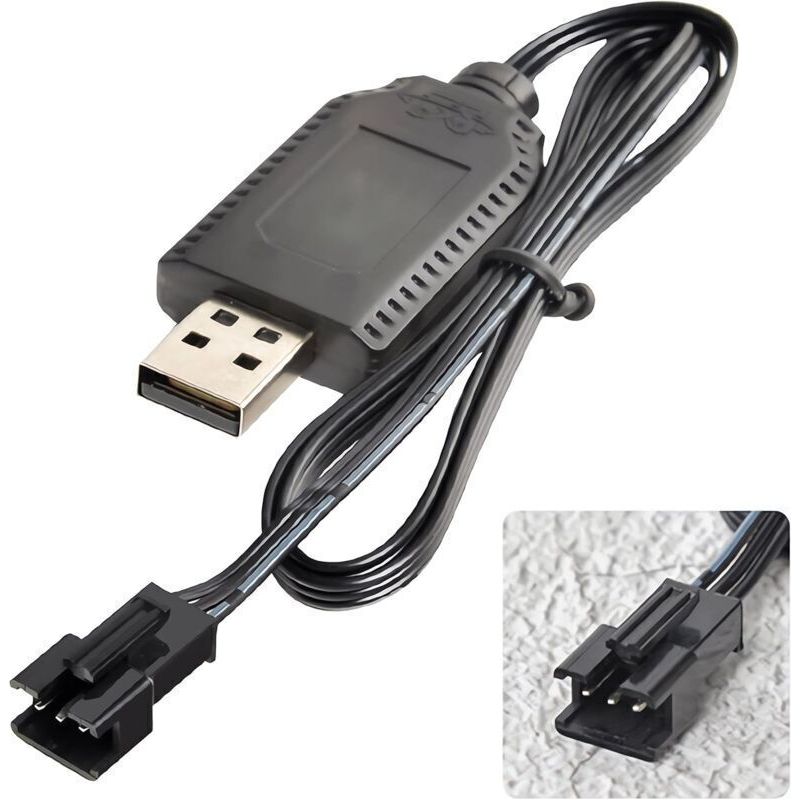 Usb-ladegerät, Universelles Rc-kabel Mit Sm-3p-stecker Für 2s 7,4v Lipo-akkus, Kompatibel Mit Funkgesteuerten Autos, Booten, Drohnen, Flugzeugen Und Spielzeugen.