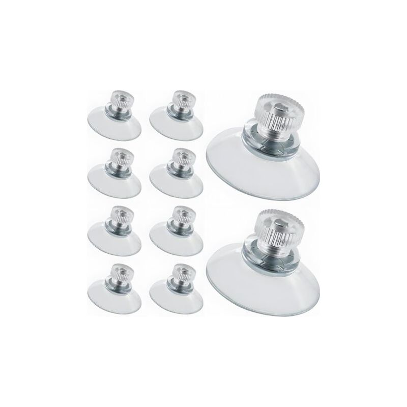 Qorva – 10er-pack 25-mm-saugnäpfe Für Fenster, Saugnäpfe Mit Gewinde Und Rändelmutter (starke Haftung), Saugnapfhaken, Für Spiegel, Fenster, Türen, Wände Und Glatte Oberflächen