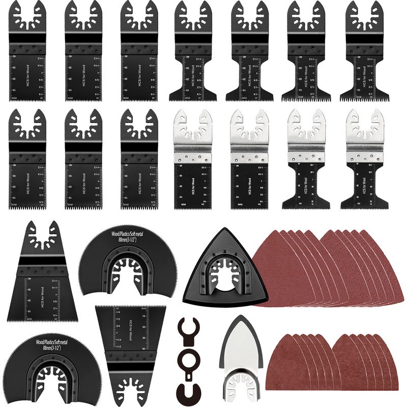 Set Mit 43 Oszillierenden Zubehörteilen Für Multifunktionswerkzeuge Zum Eindrehen Von Holznägeln, Universelle Befestigungselemente, Kompatibel Mit Dewalt, Makita, Dremel Und Mehr.