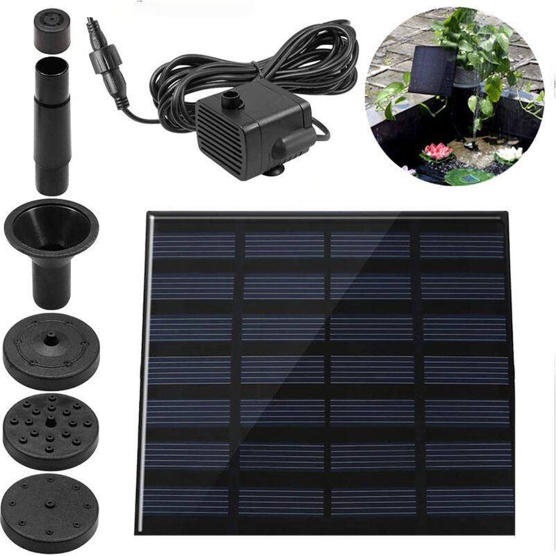 Solarpumpe Für Teiche, Springbrunnenpumpe, Solarpumpe Für Gartenbrunnen, Zierbrunnen Für Miniteiche Und Landschaftsgestaltung