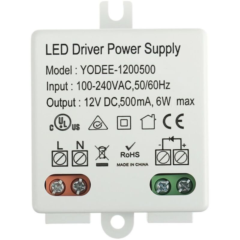 Mini 12v Dc 6w Led-transformator Für 12v Niedervolt-led-lampen Oder Netzteile, Klein Und Flach, Keine Mindestlastanforderung (1 Stück).
