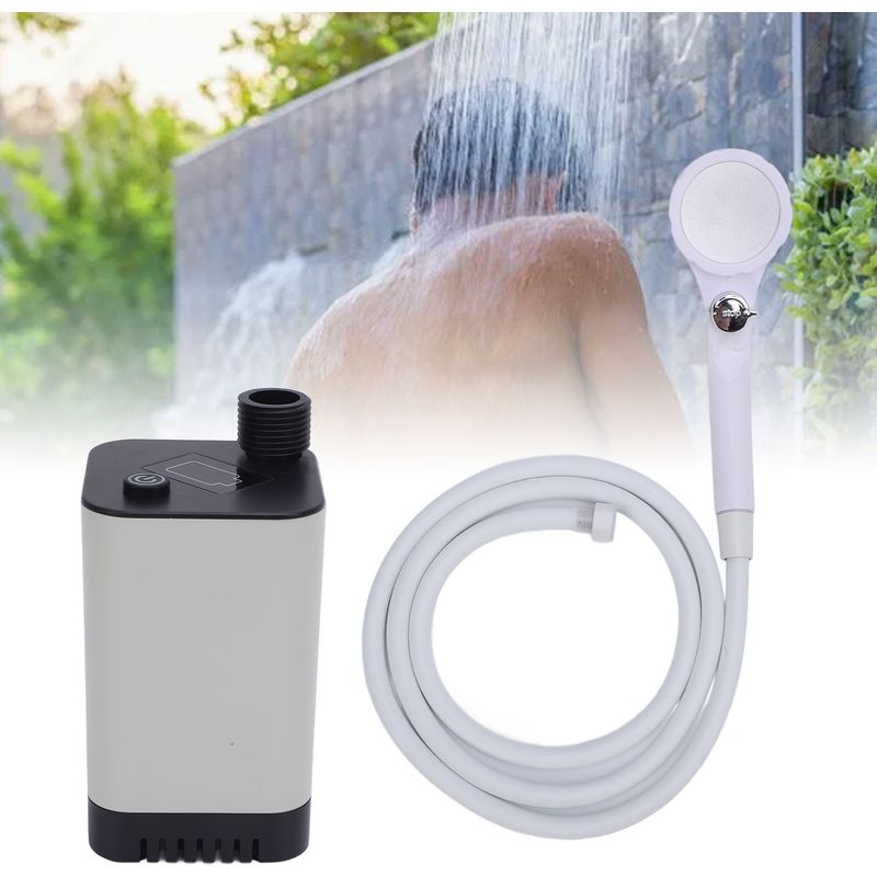 Tragbare Campingdusche Mit Wiederaufladbarer 5200-mah-duschpumpe Und Filterduschkopf – Ideal Zum Wandern, Für Den Strand, Auf Reisen Und Für Den Gebrauch In Innenräumen