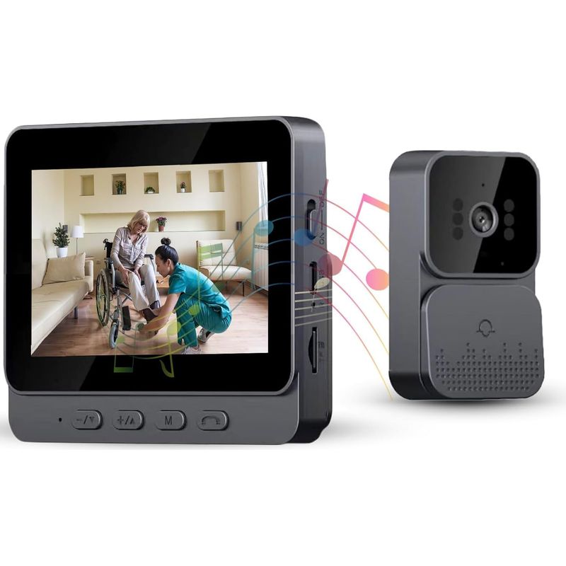 Kabellose Video-türklingel, 1080p, 4,3"-ips-bildschirm, 120°-weitwinkel, Infrarot-nachtsicht, Gegensprechfunktion, Einfache Installation