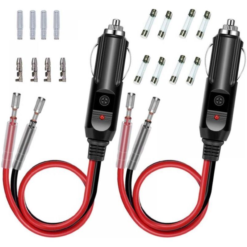 12v/24v Zigarettenanzünderkabel Mit Kugelstecker, Verlängerungskabel Für Zigarettenanzünderbuchse, Kompatibel Mit Luftpumpen Und Autozubehör, 15 Cm Länge