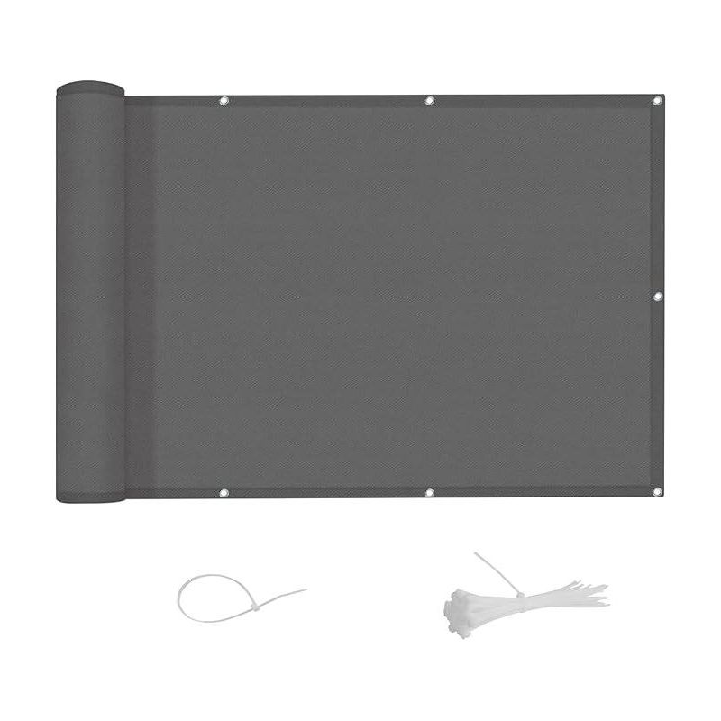 – Balkon-sichtschutz 90 X 300 Cm – Wasserdicht (170 G/m²) – Blickdicht, Uv-beständig – Windfest – Einfache Montage Mit Aluminiumösen