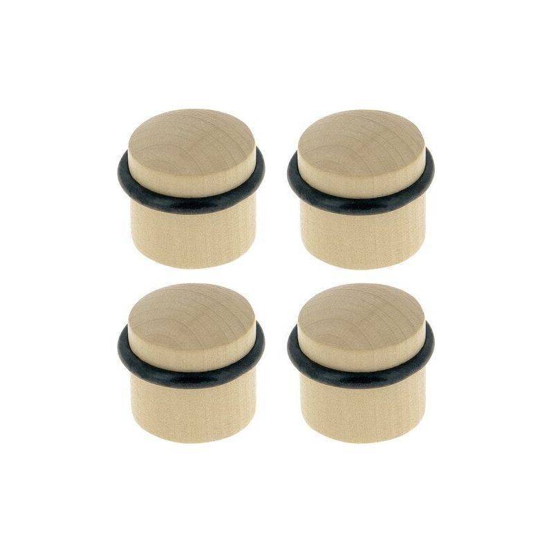 Set Mit 4 Bodentürstoppern Linea Bertomani Bu310x4/1e, Rohes Buchenholz, Durchmesser 3,5 X Höhe 3,5 Cm