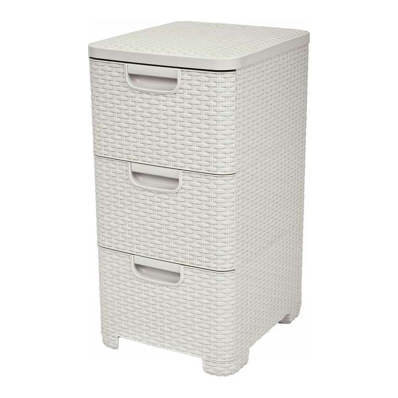 Curver Büroturm Mit 3 Schubladen (14 L), Stilvoll Und Praktisch – Ideal Für Werkzeug, Wäsche, Papier Und Mehr – 3 X 14-liter-schubladen – 37,8 X 32,8 X 60 Cm – Elfenbein