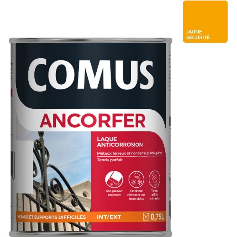 Ancorfer Bright 0,75 L Sicherheitsgelb – Rostbeständiger Lack Für Metalle Und Oberflächen – Comus