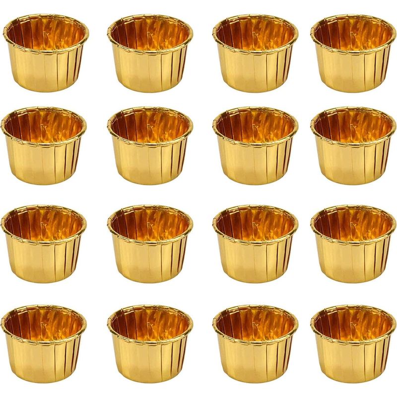 50-teiliges Set Backförmchen Aus Aluminiumfolie, Cupcake-förmchen, Mini-cupcake-formen, Cupcake- Und Muffinförmchen Für Hochzeiten, Partys Und Mottofeiern (gold) - Fei Yu
