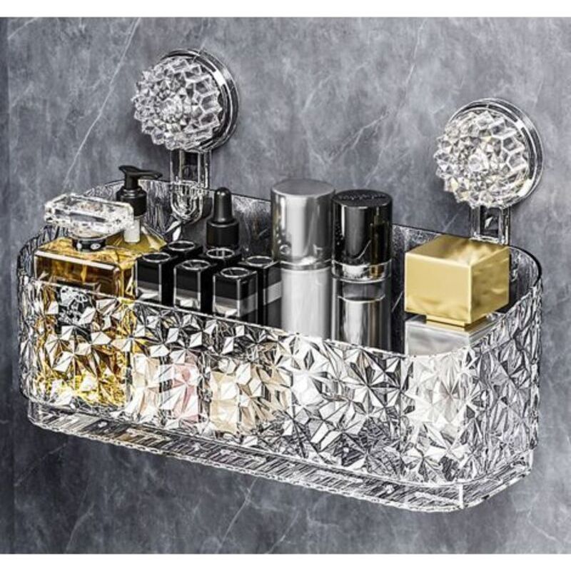 Badezimmerregal Mit Saugnapfbefestigung, Regal Im Gletscher-design, Wandmontierte Toilettenbox, Drehbar Zur Verstärkung, Aufbewahrung Für Handtücher Und Diverse Utensilien