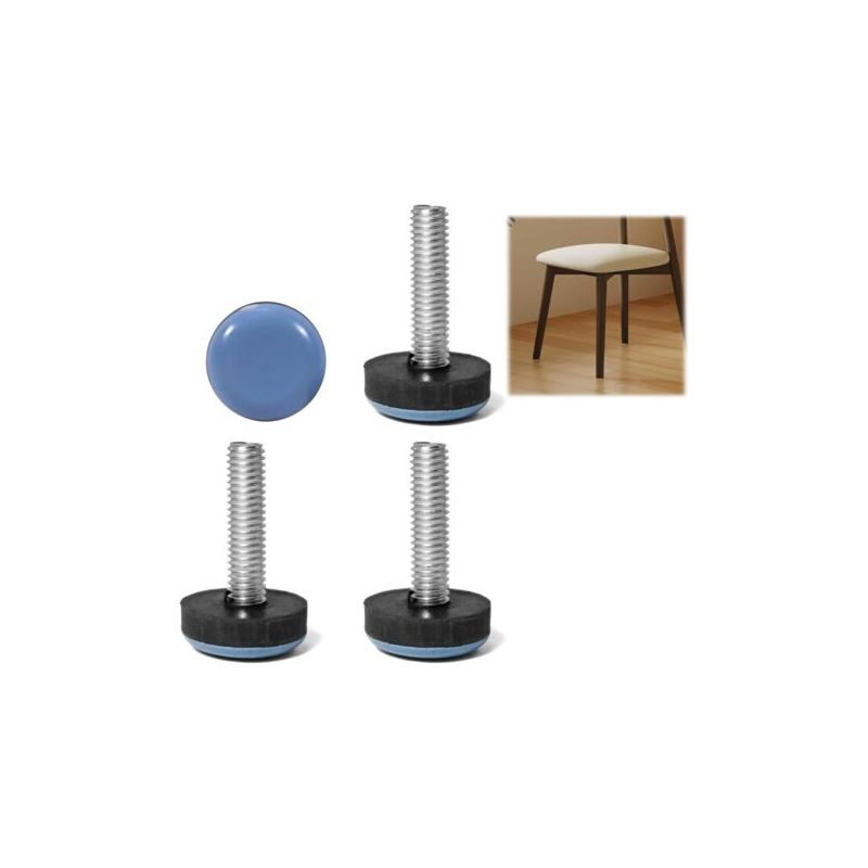 4 Verstellbare Teflonfüße – Nivelliergleiter Mit M6-druckschrauben – Ideal Für Möbel Auf Teppich, Stoff Und Empfindlichen Oberflächen – Verbesserte Haltbarkeit, Möbelgleiter