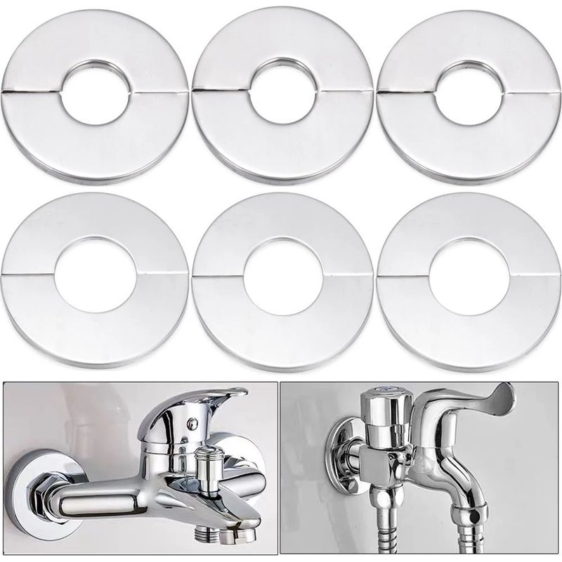 Selbstklebende Dekorative Edelstahl-armaturenabdeckung, Chrom-finish, Für Dusche, Badezimmer-accessoire-wandset, 34 Mm X 65 Mm (ohne Produkte).