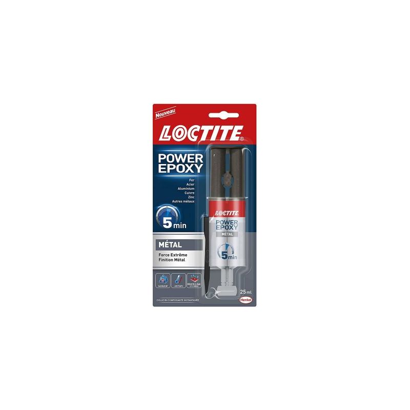 Loctite Spezial-metall-flüssigklebstoff, Zweikomponenten-epoxidklebstoff In Metallfarbe, Starker Und Schnell Wirkender Klebstoff Für Metalle Und Werkstoffe, Ultrastarker Klebstoff, 25-ml-spritze