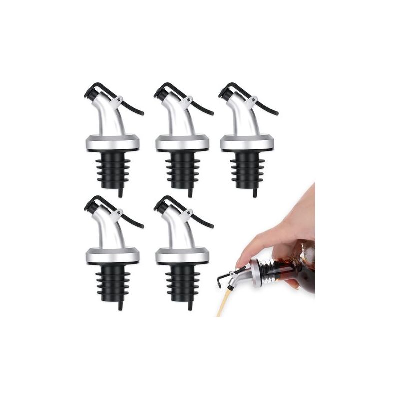 Set Mit 5 Ausgießern Für Ölflaschen, Ausgießer Für Olivenöl Und Alkoholische Getränke, Auslaufsichere Verschlüsse Und