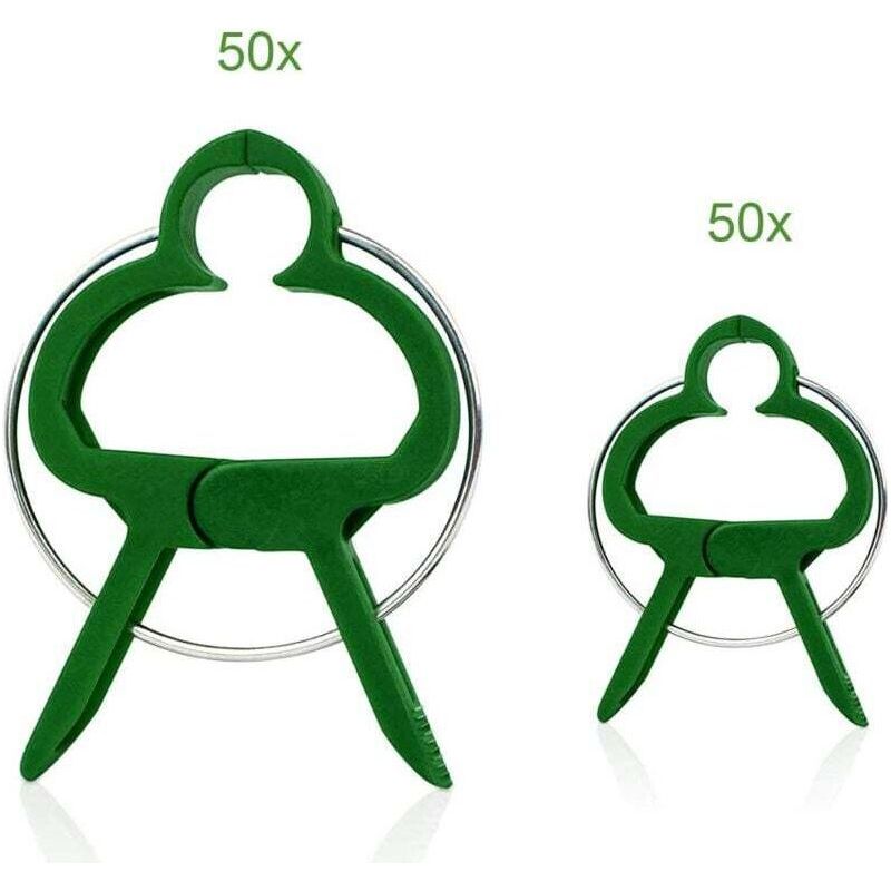 100 Gartenclips Für Tomaten, Rosen, Gurken Und Kletterpflanzen – Stabile Clips Zur Befestigung Von Kletterpflanzen – Crezuo