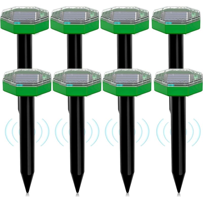 Ultraschall-solar-mäuseabwehrgerät, 8er-packung, Solar-abwehrgerät Für Den Außenbereich, Um Maulwürfe Und Nagetiere Von Gärten Und Rasenflächen Fernzuhalten
