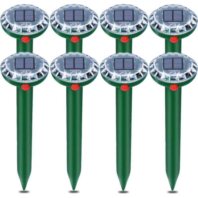 Solarbetriebenes Maulwurfsabwehrgerät Mit Vibrations- Und Ultraschallfunktion, 8-teiliges Set, Solar-ultraschall-maulwurfsabwehrgerät, Vertreibt Maulwürfe Und Nagetiere Für Gärten Und Rasenflächen
