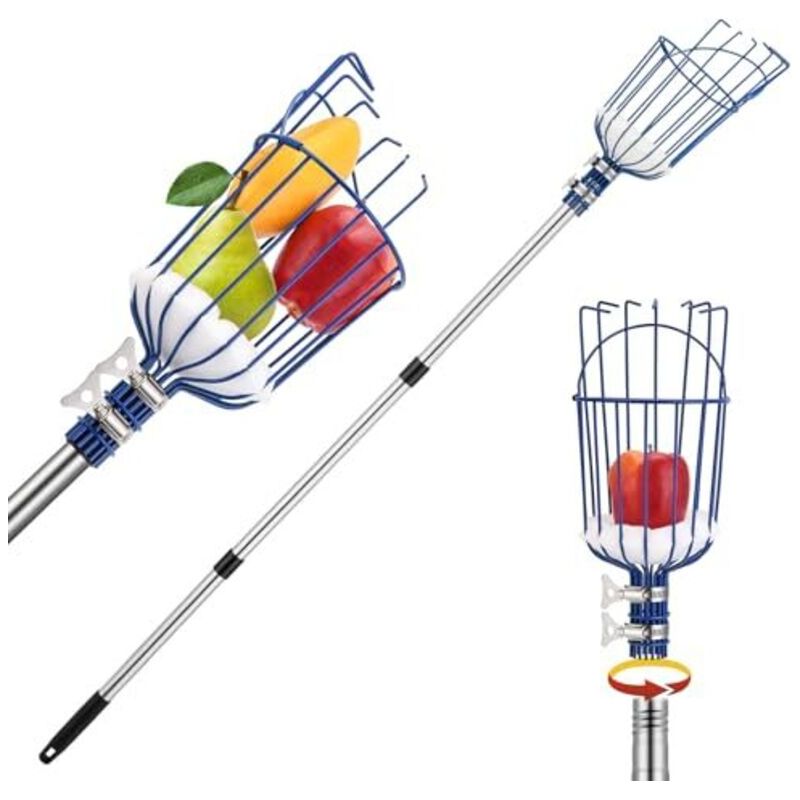 Teleskop-gartengerät Mit Langem Stiel Und Auffangsack, Höhenverstellbar Zum Pflücken Von Äpfeln, Pflaumen Und Anderen Früchten