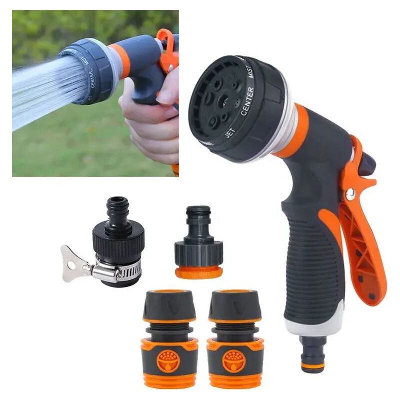 Hochdruck-wasserpistole (e) 8 Modi, Automatische Bewässerung Für Garten, Rasen Und Grünflächen, Reinigung Und Sprühen.