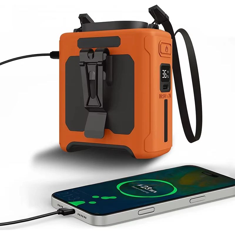 (orange) Tragbarer Ventilator In Praktischer Größe, Geeignet Für Baustellen Im Freien, Reisen Und Andere Anlässe.