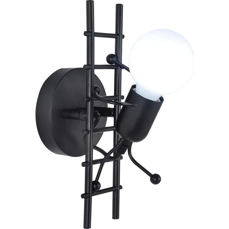 Humanoide Wandleuchte Für Den Innenbereich, Moderne Industrielle Wandleuchte, Schlichte Wandlampe Für Wohnzimmer, Flur, Schlafzimmer, 220 V, E27 Leuchtmittel Nicht Enthalten (schwarz)
