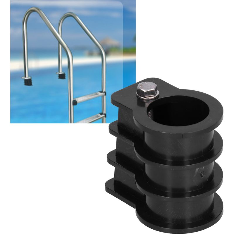 Befestigungsteile Für Kunststoff-poolleitern. Schwarze Gummikappen Für Leiterrohre.